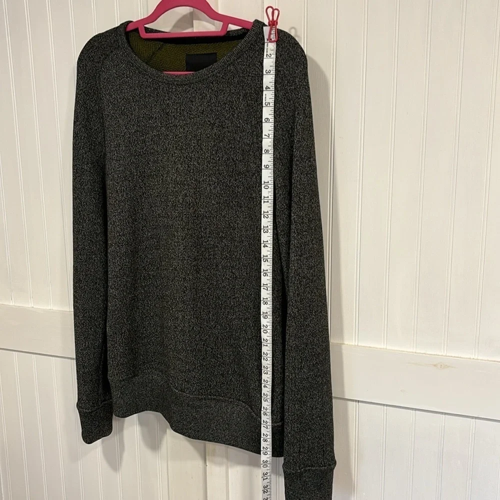 Banana Republic, dark gray/black W/ Terry Green inside men’s sweater size M